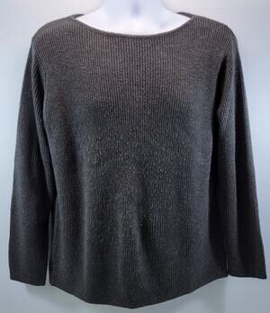 L9) Woman Express World Brand Acrylic Gray Sweater Large